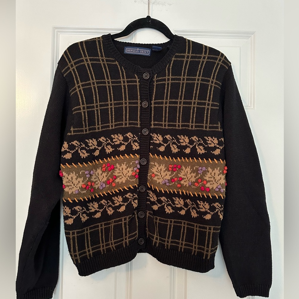 Vintage Herman Geist Woman’s Cardigan Sweater Size Medium